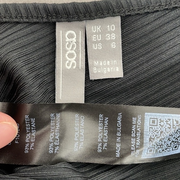 ASOS Bodysuit Women's 6 Black Long Sleeve V-Neck Stretch One-Piece - Picture 11 of 15